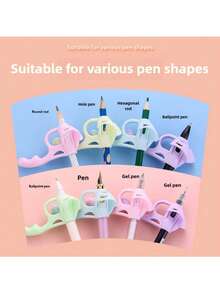 1/2/3/4/5/10PCS Pencil Grip Posture Corrector, Beginner Pen Control Training Grip, Random Color, Back To School - Pen Grip for Beginners - View 2