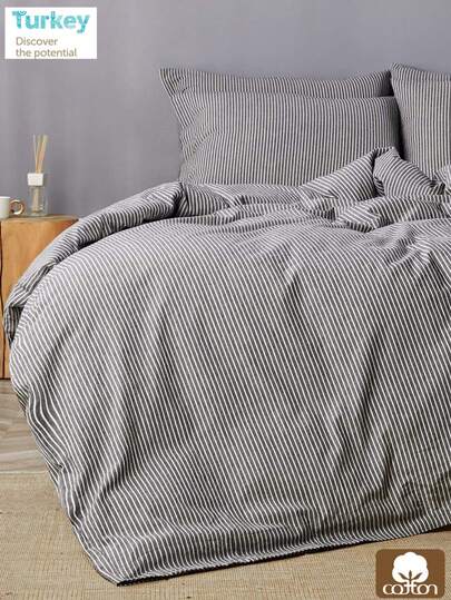 2/3-Pieces Turkish Cotton Woven Duvet Cover Set | Duvet Cover And Pillowcase, Modern Bedding For Bedroom, 135*200,Cm, 150*200 Cm, 200*200 Cm, 200*220 Cm, 220*240 Cm