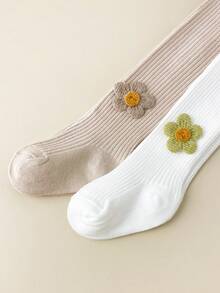 2条装女婴连裤袜，可爱简约，适合日常穿搭 - 彩色 - 查看 8