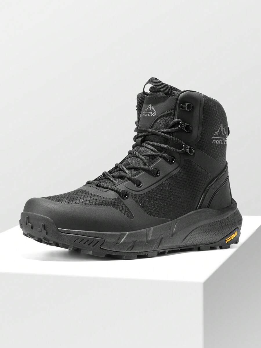 Men's 8-9 Inch Tactical Boots - Lightweight Military Combat Hiking & Motorcycle Work Boots With Side Zipper, All-Day Comfort - 黑色 - 查看 1