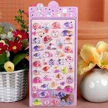 3D Solid Crystal Epoxy Resin Embossed Stickers, Cute Cartoon Rabbit, Bear, Shiba Inu Dog Decals - Multicolor - View 5