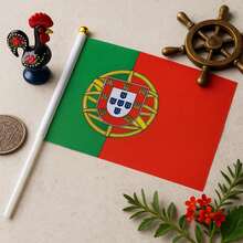 Bandera Polonia 10 de Junio, MXPAH-000, 1Pza, Portugal, 14x21cm, Tela Poliéster, Asta Plástico. - Multicolor - Ver 5