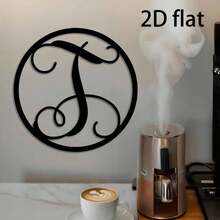 【墙面雕塑】1个45厘米/17.72英寸2D扁平字母T艺术装饰吊坠，铁艺工艺，现代风格，复古风格，惊艳的家居装饰，客厅，卧室，办公室。 - 彩色 - 查看 2