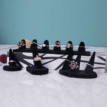 Organizer Resin Flocking Ring Holder Storage Case Jewelry Packaging Jewelry Display Rack Ornaments Small Ring Display Stand - Multicolor - View 6