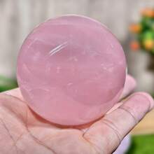 1pc Rose Quartz Ball, High Quality Crystal Ball, Perfect Collectible Crystal, Home Decor, Crystal Gift, DIY Craft - Pink - View 32