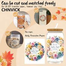 CHNVICK 12 miếng dán chuyển nhiệt UV DTF, kiểu XXX, thích hợp để dán lên cốc, laptop, bàn và ghế, tự trang trí, độ bám dính cao (Không bao gồm cốc thủy tinh) - Nhiều màu - Xem 5