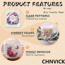 CHNVICK 12 miếng dán chuyển nhiệt UV DTF, kiểu XXX, thích hợp để dán lên cốc, laptop, bàn và ghế, tự trang trí, độ bám dính cao (Không bao gồm cốc thủy tinh) - Nhiều màu - Xem 4