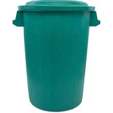 70 Liter Universal-Mülltonne mit Deckel und 2 Tragegriffen in Grün - Mehrfarbig - Übersicht 1