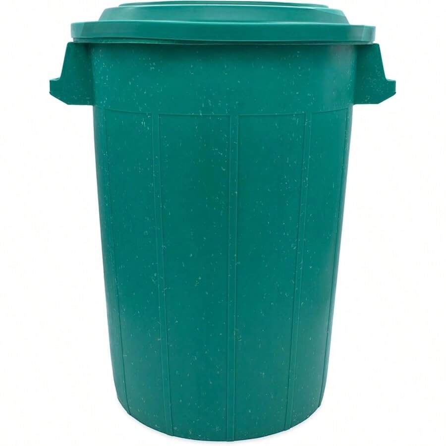 70 Liter Universal-Mülltonne mit Deckel und 2 Tragegriffen in Grün - Mehrfarbig - Übersicht 1