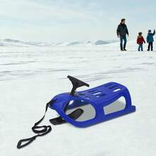 LYNICESHOP Snow Sled For Kids,SnowRush Sledge,Single Rider Racer Toboggan With Pull Rope And Steering Wheel, 220 Lbs Capacity Outdoor Plastic Winter Sleigh For Toddlers & Kids. Holiday Gift (US Stock) Faster Delivery - Blue - View 4