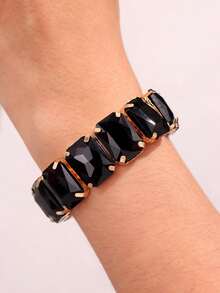 1 件时尚、精致、闪亮、多功能、奢华、独特、小批量、耀眼、奢华水晶方形手链，适合女士日常、派对、节日、通勤 - 手鐲 - 查看 20