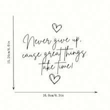 Never Give Up, Great Things Take Time - Inspirational Mirror Decal | Matte Vinyl Sticker, Suitable For Home, Car Window, Bathroom, Kitchen Or Living Room Decor With Motivational Quote, Mirror Wall Sticker - Multicolor - View 3