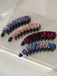 优雅高马尾香蕉夹，精致时尚的发饰 - 彩色 - 查看 2