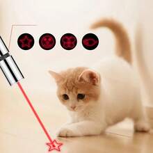 1支USB充电式逗猫笔激光灯LED灯笔，可切换五种模式，逗猫棒，宠物逗猫玩具，UV手电筒激光猫玩具，互动放松玩具，增进人猫互动的宠物礼物 - 彩色 - 查看 22