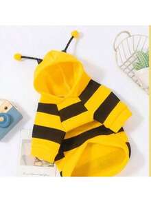 1pc Pet Hoodie, Cute Bee Design, Funny Transformation Sweatshirt For Small Cats & Dogs, Autumn/Winter Pet Clothing With Hood To Prevent Shedding - Yellow - View 8