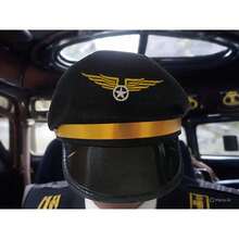 boina de piloto o capitan ideal para complementar tu disfraz adolecente y adulto - Negro - Ver 2