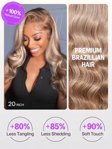 MEGALOOK Fashionable Ombre Long Curly Human Lace Wig - Multicolor - View 5