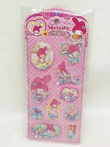 可爱清新甜美，男女皆宜的紫色大蓝狗、粉黄布丁、粉色猫咪、紫色星兔，家庭卡通3D贴纸，摇摇水贴纸，水晶贴纸，可兑换礼品，商务礼品，广告礼品，促销礼品，福利礼品，节日礼品 - 彩色 - 查看 8