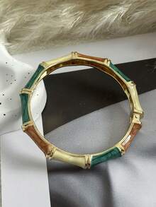 Vintage luxuriöse, goldfarbene, emaillierte, mehrfarbige, breite, übertriebene personalisierte Manschetten-Armband, geeignet für modebewusste Frauen, passend für Nachtclub, Musikfestival, Party, Junggesellinnenabschied, Bridal-Shower, Abschlussfeier und täglichen Gebrauch, ein Schmuckgeschenk für Bohème-Mode-Liebhaber - Verschiedenfarbig - Übersicht 14