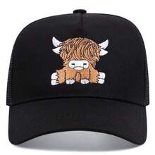 1pc Men's Cute Yak Hiphop Cartoon Baseball Cap, Unisex Outdoor Sun Hat, American Trucker Mesh Cap - Multicolor - View 2