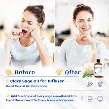 Minyak Esensial Clary Sage HIQILI, Aroma Herbal Segar, 100mL/30mL/10mL Minyak Esensial untuk Diffuser, Meditasi, Menenangkan & Meredakan, Pijat Tubuh, Melembapkan Kulit, Kerajinan DIY - Clary Sage - View 6
