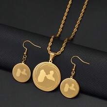 1Set Guadeloupe Map Pendant Neckalces Earrings Jewelry Sets For Woman - Multicolor - View 5