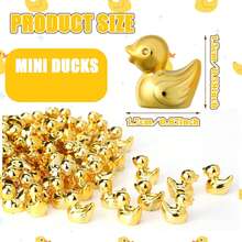 10pcs Mini Golden Duck Sculptures, Wholesale Golden Duck Figurines, Small Ornaments For Garden Landscape, Potted Plants, DIY Crafts, Party, New Year, Wedding Gifts - Multicolor - View 2
