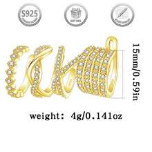 一套优雅时尚的925纯银夹式耳环，适合日常、派对、节日、约会、送礼等场合。 - 金色 - 查看 4