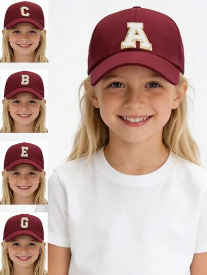 1pc Letter Children's Baseball Cap, Suitable For Spring And Summer Seasons, Girls' Standing Brimmed Hat, UV Resistant Sun Hat, Daily Outdoor Sun Hat For Children Aged 3-16