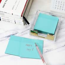 10pcs Mint Green Transparent Sticky Notes, Student Mistake Marking, Office Memo Pads Set - 10 Mint Green Sticky Notes - View 7