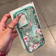 1PC Pink Cherry Blossom Phone Case, Watercolor Style, Phone Case For IPhone 17 Pro Max 17 Air 17Pro 16 15 14 13 12 11 Pro Max, Floral Gift, Spring Blossom Design, Delicate Pink Flowers Theme, Artistic Floral Pattern, Cherry Blossom Lover Present - 薄荷綠 - 查看 1