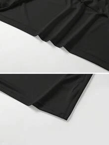 Men's Casual Fashion T-Shirt, Lightweight Round Neck Printed Quick-Dry Running Short Sleeve Top, Summer - Black - View 6