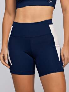 LOT FITNESS Women's Fitness Set: Gym Top With High Support And Shorts With Pockets - Frame - 藏蓝色 - 查看 10