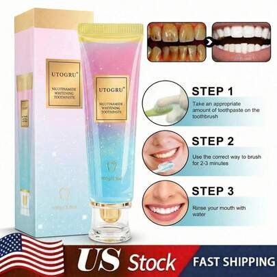 Niacinamide Whitening Toothpaste Adults, Brilliant Smile Niacinamide Toothpaste Whitening, Niacinamide Intensive Whiten Toothpastes - Healthier And Whiter Teeth