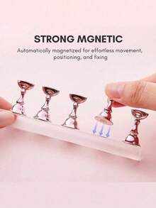 3 Sets - 2K Acrylic Nail Art Display Stand, Nail Art Practice Stand, Magnetic Nail Art Practice Stand, DIY Nail Art Stand, Suitable For False Nails And Nail Art Tools Salon Use - Multicolor - View 2