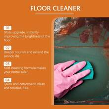 Floor Cleaner Set One Bottle Handles Various Floor Cleaning Household Multi-Purpose Wood Floor Marble Tile Cleaner Set With Sponge And Towel Lemon Scent Gentle Formula No Damage To Floor Daily Household Cleaning Supplies Que Ofrece Limpieza, Resistencia Al Polvo Y Un Acabado Brillante. - trái cam - Xem 7