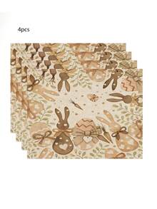 1条复活节兔子图案桌旗，复活节彩蛋图案家居装饰桌旗，复活节家居装饰，1条桌旗，4个餐垫，1个枕套，3种产品可选，家居装饰室内/室外派对用品，房间装饰。适用于复活节家居厨房装饰和活动派对装饰。 - 彩色 - 查看 14