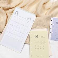 12 Sheets 2026 Monthly Calendar Planner Binder Refill Pages - A6 A7 M5 Size - Binder Inserts Habit Tracker Schedule Organizer School Supplies - 2026 Calendar Replacement Core - View 8