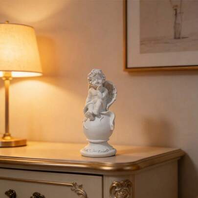 Ins风白色天使桌面摆件，高端壁龛艺术雕塑，家居装饰