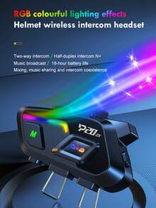2pcs P20 500M Motorcycle Helmet Bluetooth 6.0 Wireless Intercom, 500M Music Sharing Headphone Loudspeaker, Motorcycle Accessories - P20 2X - Xem 4