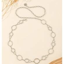 سلسلة الخصر، سلسلة الجسم، حزام الخصر، مجوهرات الجسم - فضي - مشاهدة 6