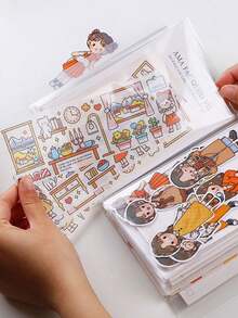 Frosted Mini File Folder Storage Album Book,Plastic Document Organizer For Office School (20 Pages/20 Slots/Book) - Storage Booklet (20 Slots) - View 6