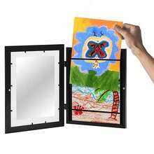 A4 Art Display Frame Kids Frames Photo Picture Crafts Drawing Storage Xmas Gifts - Black - View 5