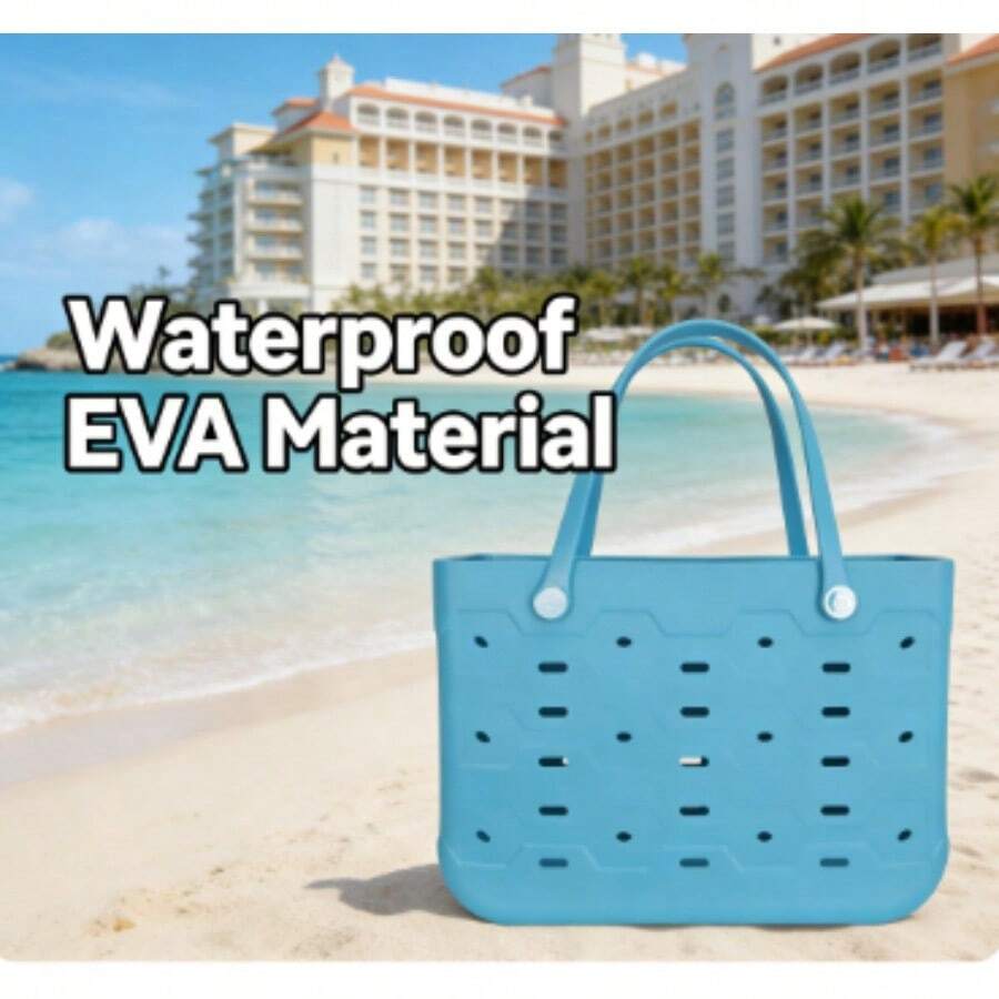 All Purpose, Large EVA Flex Tote – 18in W X 8.75in D X 13in H – Waterproof, Washable - Cool Water - Nước - Xem 1