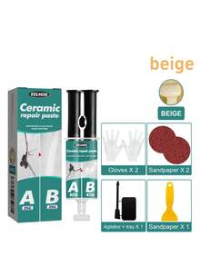 陶瓷砖修补AB胶套装，金属陶瓷砖裂缝填充密封剂AB胶，环氧树脂AB胶防水耐高温多用途金属裂缝修补胶 - 彩色 - 查看 7