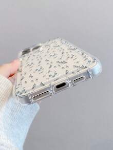 1pc Fashion Creative Blue Flower & Leaf Pattern Phone Case, Suitable As Holiday Gift Compatible With Samsung Galaxy M34/S25/A15, Apple Xs/Xsmax/Xr/11/12/13/14/14plus/15/15plus/16/16plus/7/8plus17/17pro And Other Models - Multicolor - View 5