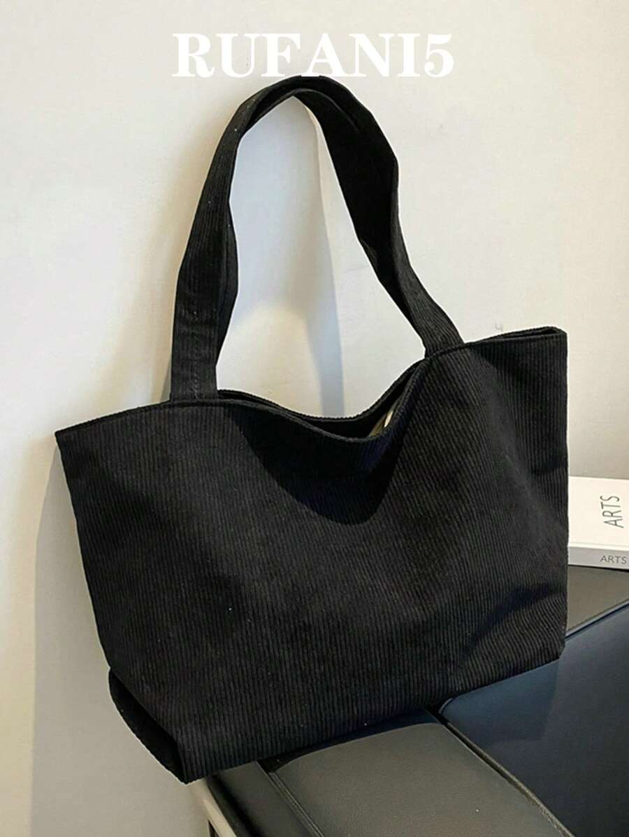 Túi Tote Nhẹ, Công Sở, Dung Tích Lớn, Dành Cho Nữ Tuổi Teen, Sinh Viên Đại Học, Tân Binh & Nhân Viên Văn Phòng, Hoàn Hảo Cho Văn Phòng, Đại Học, Công Việc, Kinh Doanh, Đi Làm, Ngoài Trời, Du Lịch, Dã Ngoại, Túi Nữ Phong Cách Tối Giản, Túi Đi Học, Ba Lô Trở Lại Trường, Dung Tích Lớn, Di Động, Nhẹ, Cổ Điển, Thường Ngày, Thích Hợp Cho Nữ Tuổi Teen, Sinh Viên Đại Học, Hoàn Hảo Cho Trở Lại Trường, Đại Học, Trung Học Cơ Sở, Trung Học Phổ Thông, Túi Tote Thời Trang Có Khóa Kéo - màu đen - Xem 1