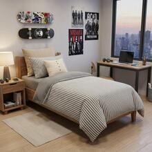 2/3 件套土耳其棉质梭织羽绒被套装 | 羽绒被套和枕套，现代卧室床上用品，135*200 厘米，150*200 厘米，200*200 厘米，200*220 厘米，220*240 厘米 - 淺灰色 - 查看 4