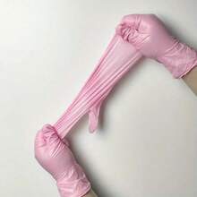 20/50/100pcs Powder-Free Light Pink Disposable Gloves, Suitable For Cleaning, Tattoo And Beauty Salon - Baby Pink - View 6