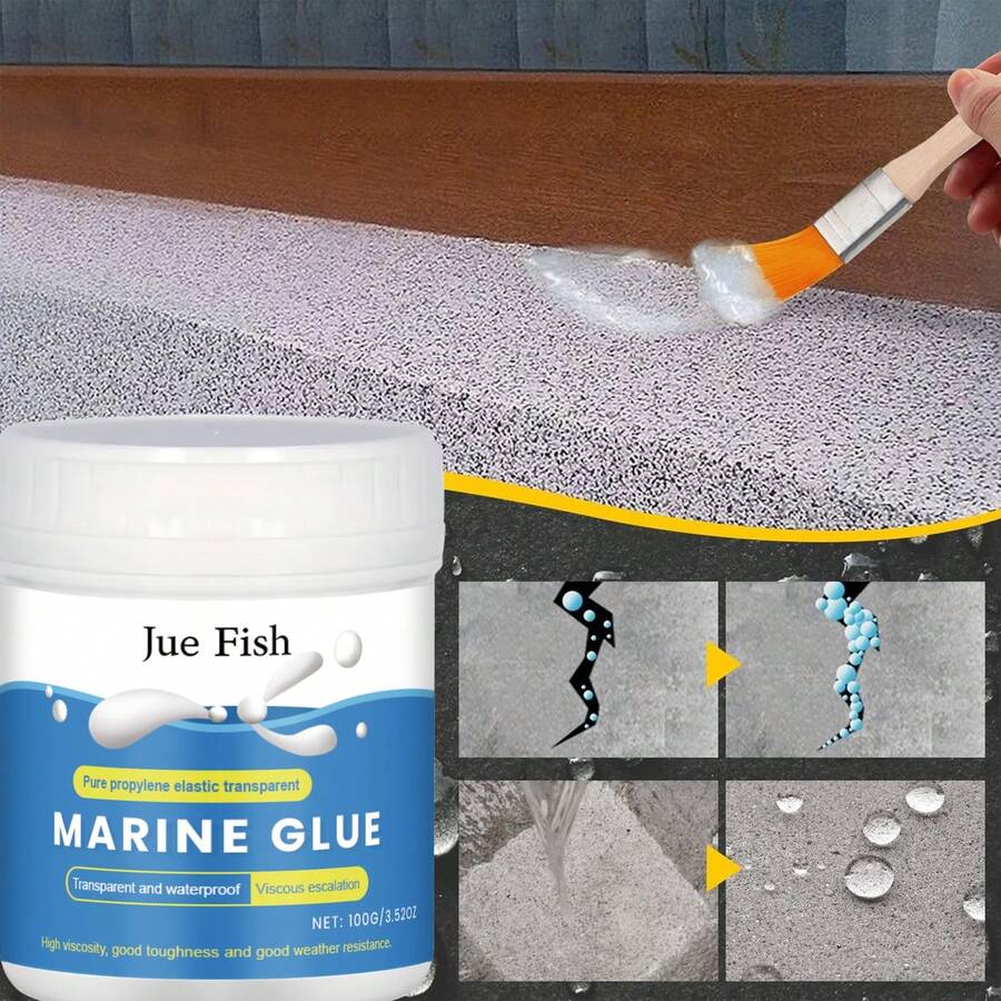 Sellador impermeable (100 g) para baños, cocinas y revestimientos de azulejos para paredes exteriores: un sellador para fugas, imprescindible para proyectos de bricolaje de propietarios de embarcaciones, un adhesivo transparente que impermeabiliza fácilmente las cubiertas de yates. Su gran capacidad de 100 g es ideal tanto para embarcaciones como para cubiertas.